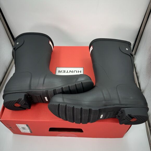 New Hunter Women's Black Original Short Back Adjustable Rain Boots Size 9 - Picture 5 of 14